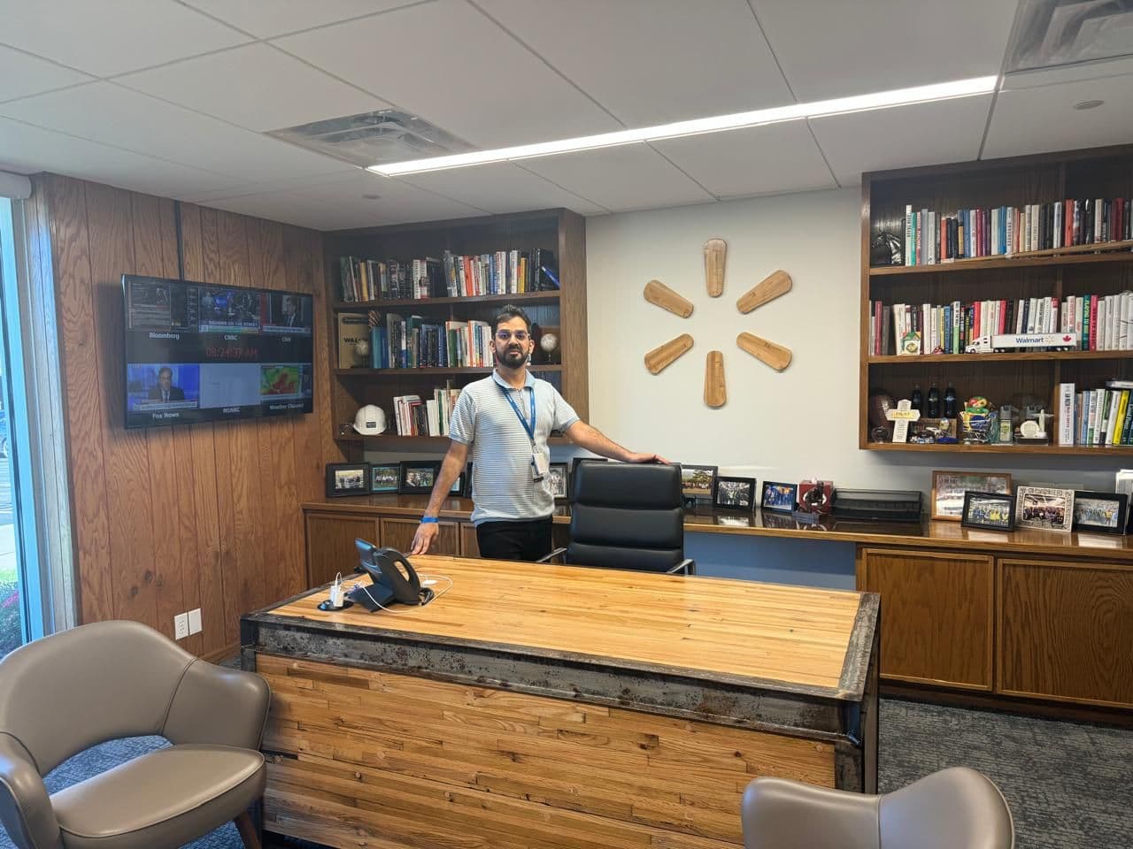At Walmart's CEO Desk, Walmart HQ Bentonville, engaging in enterprise leadership context